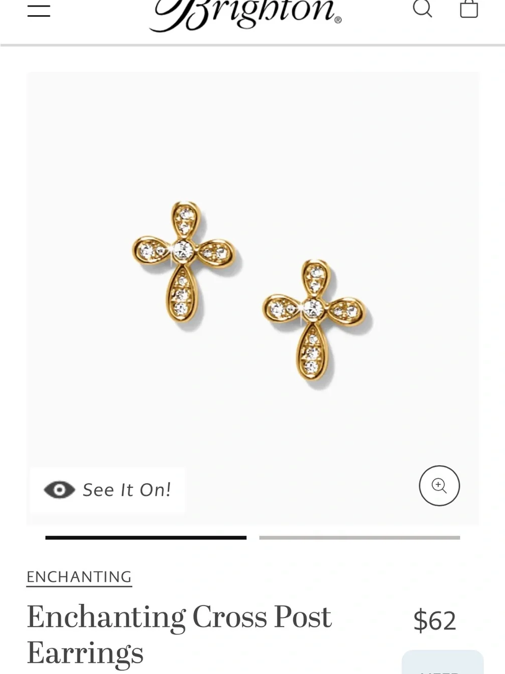 Brighton gold and silver cross set earrings necklace and cross bracelet